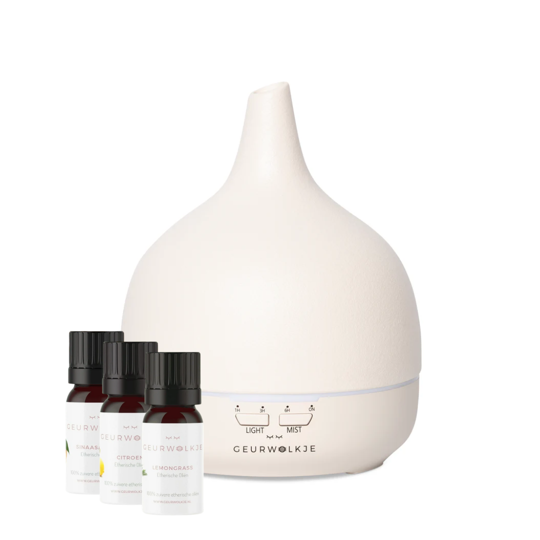 Close 2 Nature 3.0 - Geurwolkje® Aroma Diffuser - Keramiek -Off-White - 400 ML - bundle