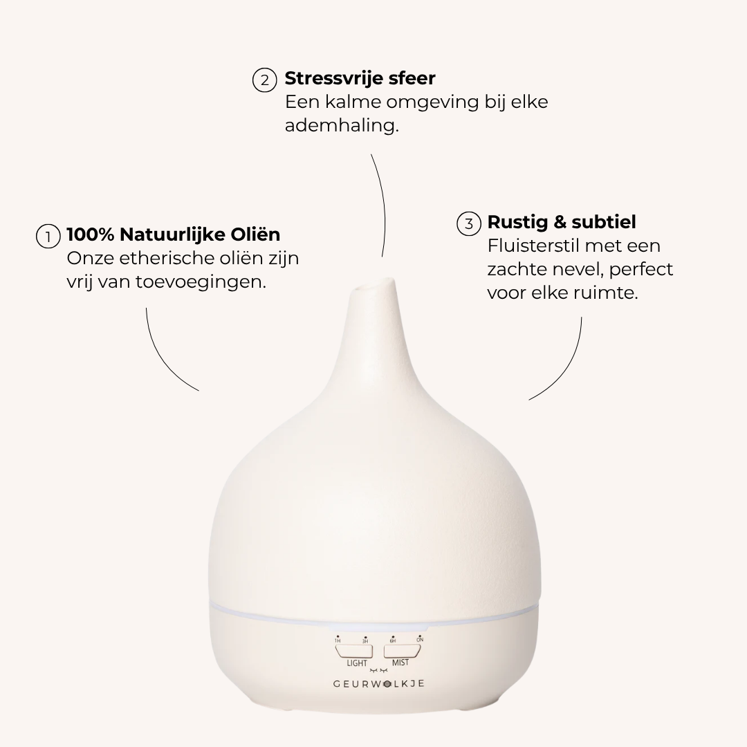 Close 2 Nature 3.0 - Geurwolkje® Aroma Diffuser - Keramiek -Off-White - 400 ML - bundle