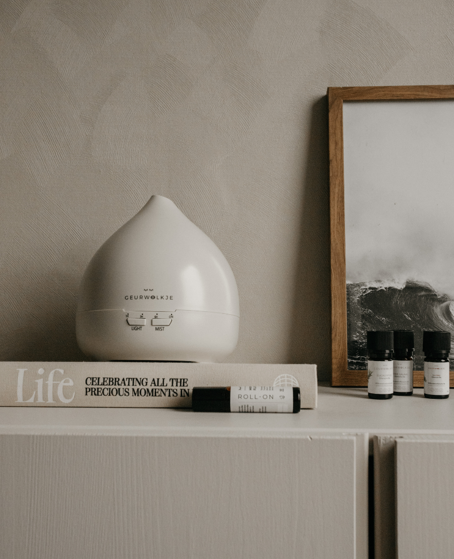 Geurwolkje Aroma Diffuser in warm grey Unity 2.0, perfect voor geurverspreiding.