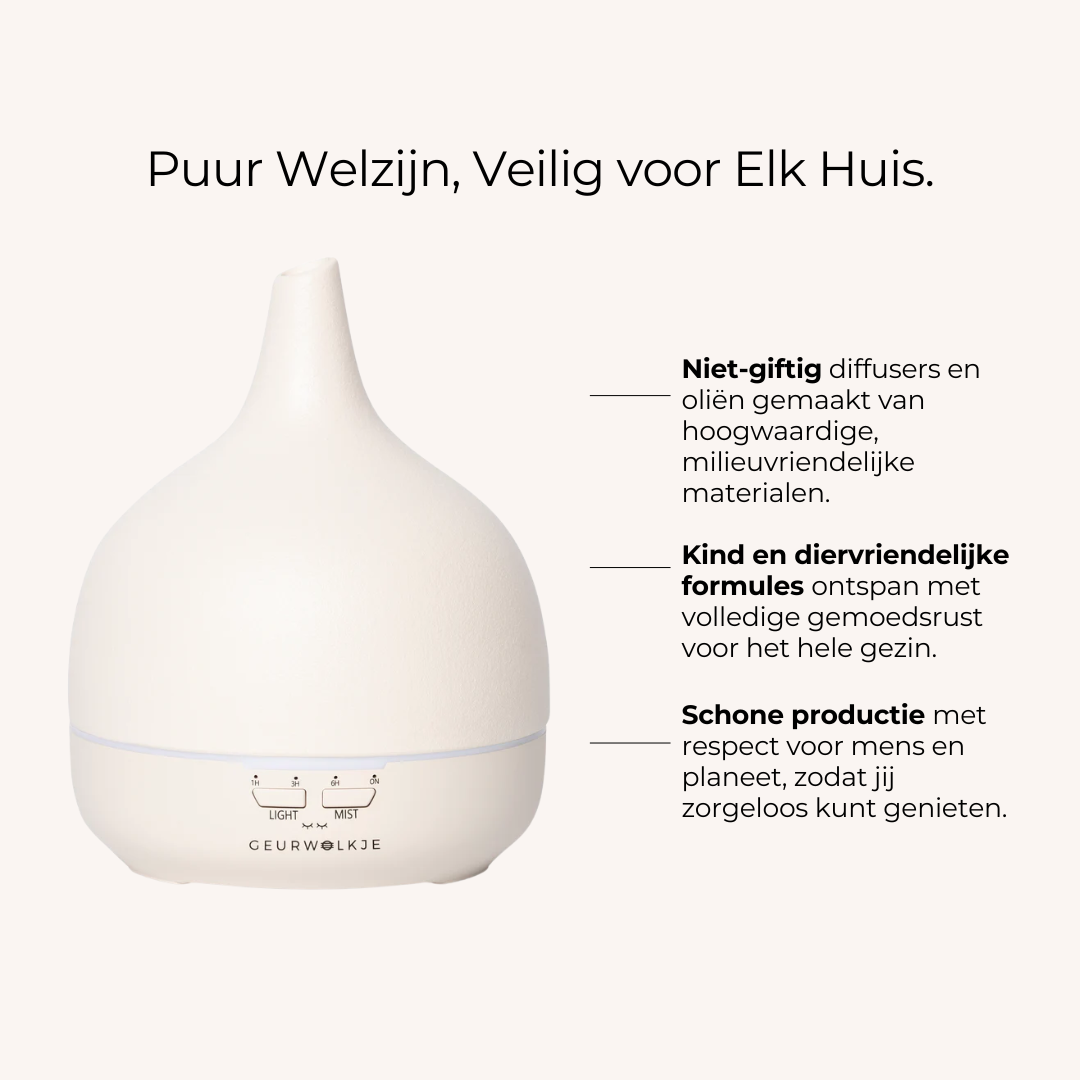 Close 2 Nature 3.0 - Geurwolkje® Aroma Diffuser - Keramiek -Off-White - 400 ML - bundle