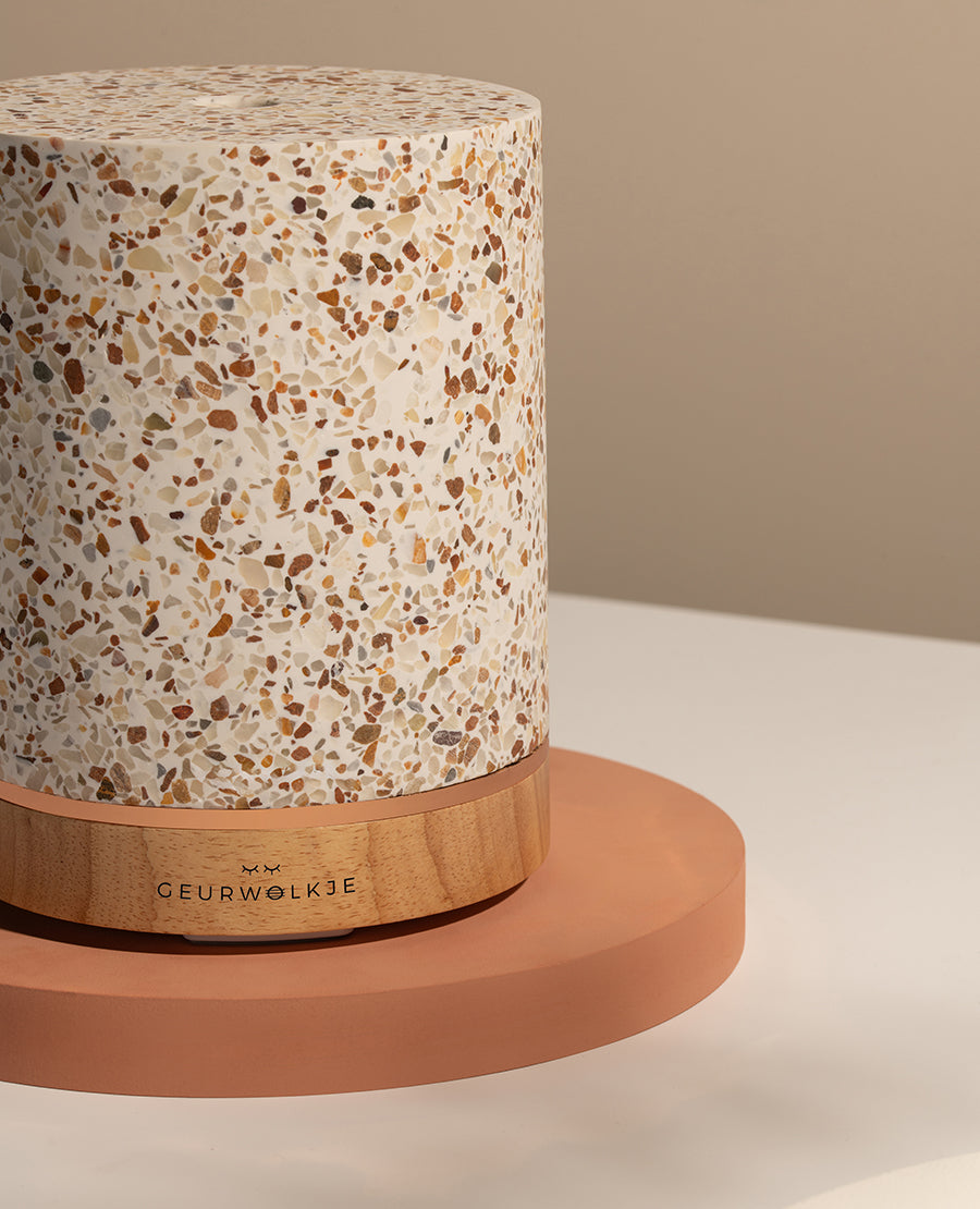 Geurwolkje Aroma Diffuser in terrazzo ovaal living green perfect voor geurverspreiding