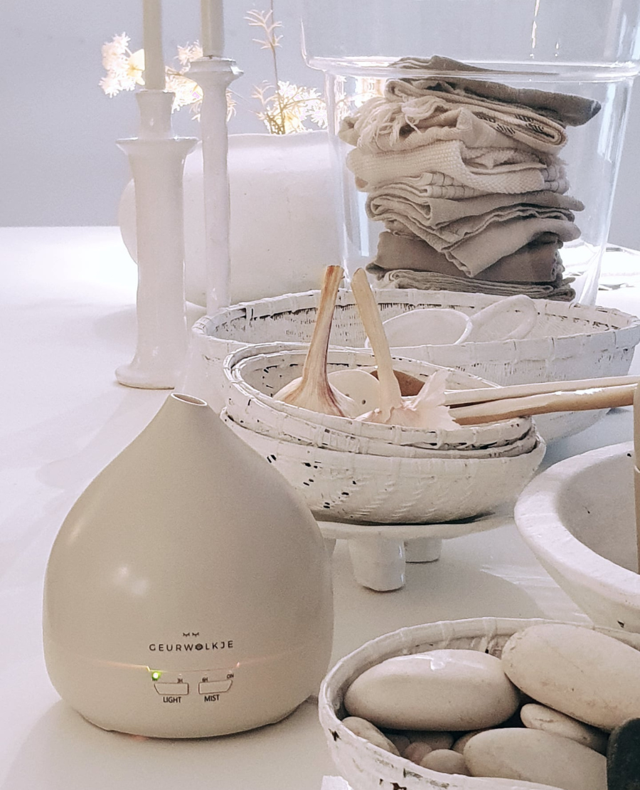 Geurwolkje Aroma Diffuser in warm grey Unity 2.0, perfect voor geurverspreiding.