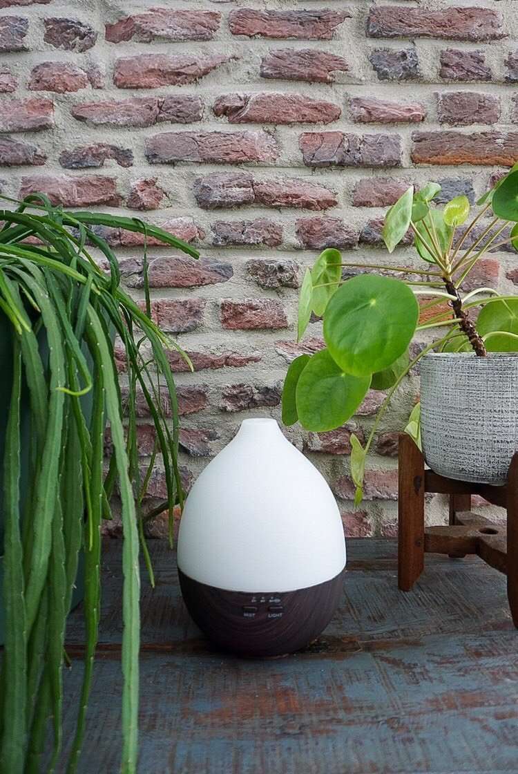 Geurwolkje Aroma Diffuser in donker hout Nimbus 2.0, perfect voor geurverspreiding.