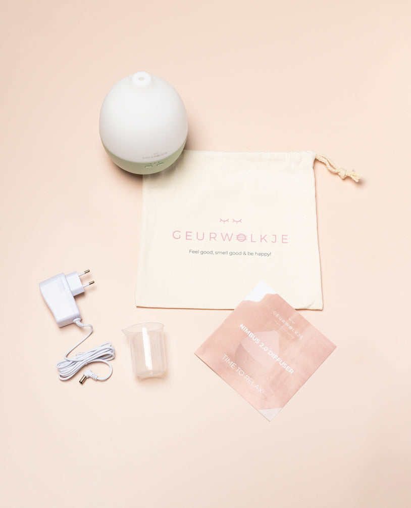 Geurwolkje Aroma Diffuser in Groen Nimbus 2.0, perfect voor geurverspreiding.