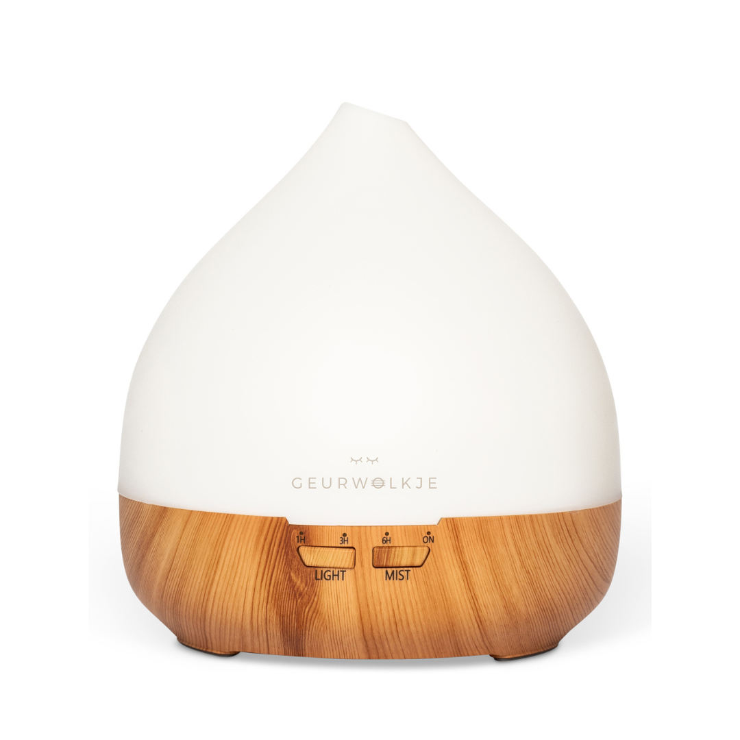 Geurwolkje Aroma Diffuser in Licht Hout Unity 2.0, perfect voor geurverspreiding.