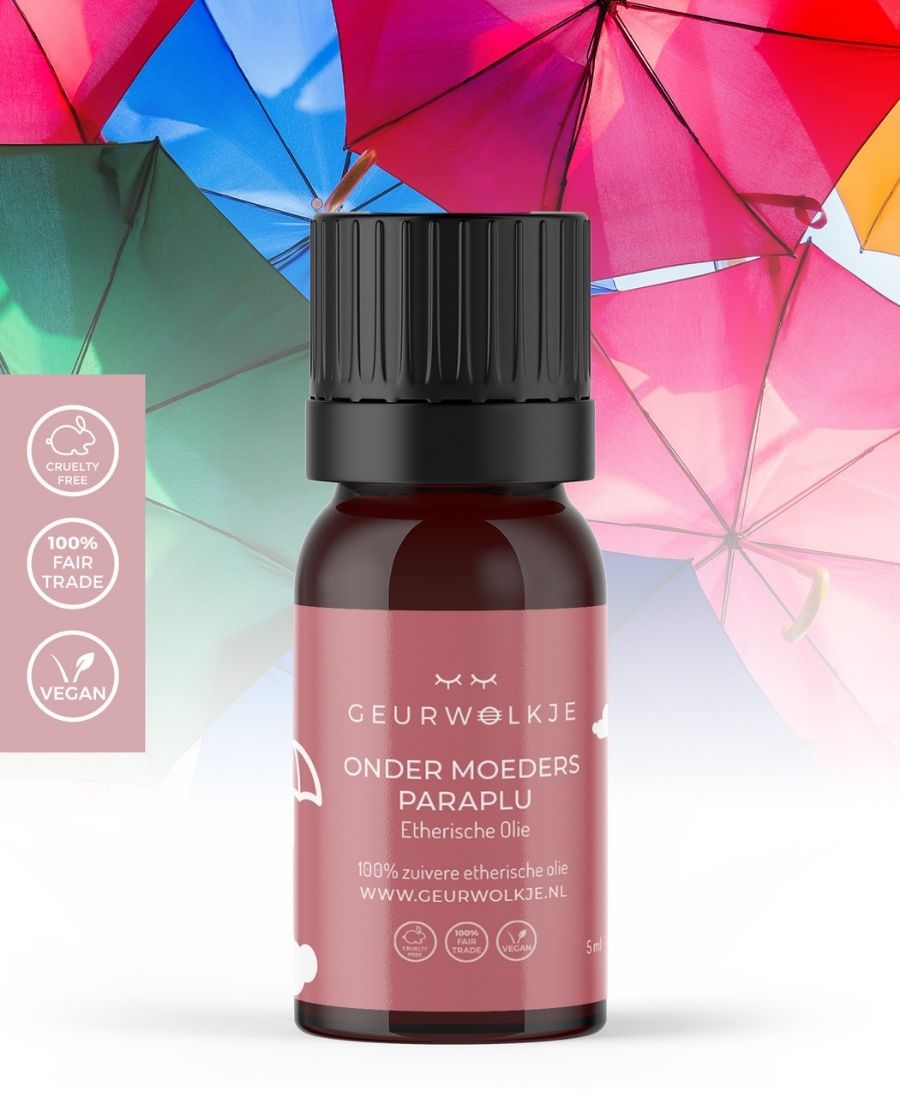 etherische olie voor kinderen onder moeders paraplu