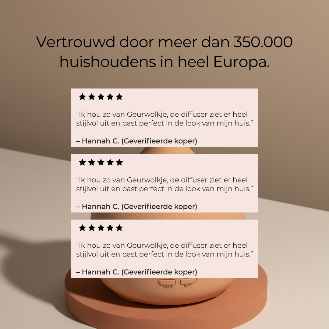 Close 2 Nature 3.0  - Geurwolkje® Aroma Diffuser - Keramiek - Peach Roze - 400 ML