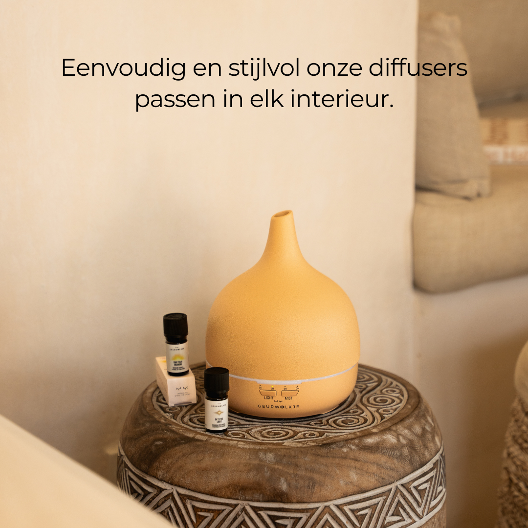 Close 2 Nature 3.0  - Geurwolkje® Aroma Diffuser - Keramiek - Peach Roze - 400 ML