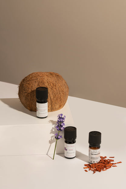 Diffuser Set  Mat Zwart, Eucalyptus, Lavendel, Sinaasappel
