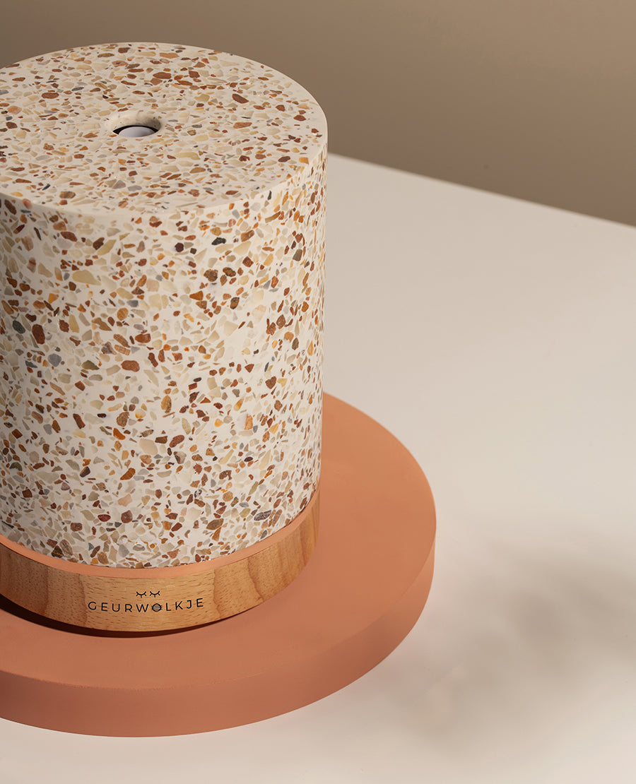 Geurwolkje Aroma Diffuser in terrazzo ovaal living green perfect voor geurverspreiding