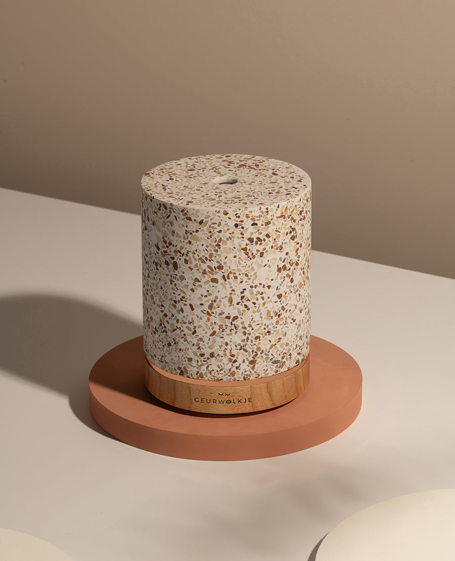 Geurwolkje Aroma Diffuser in terrazzo ovaal living green perfect voor geurverspreiding