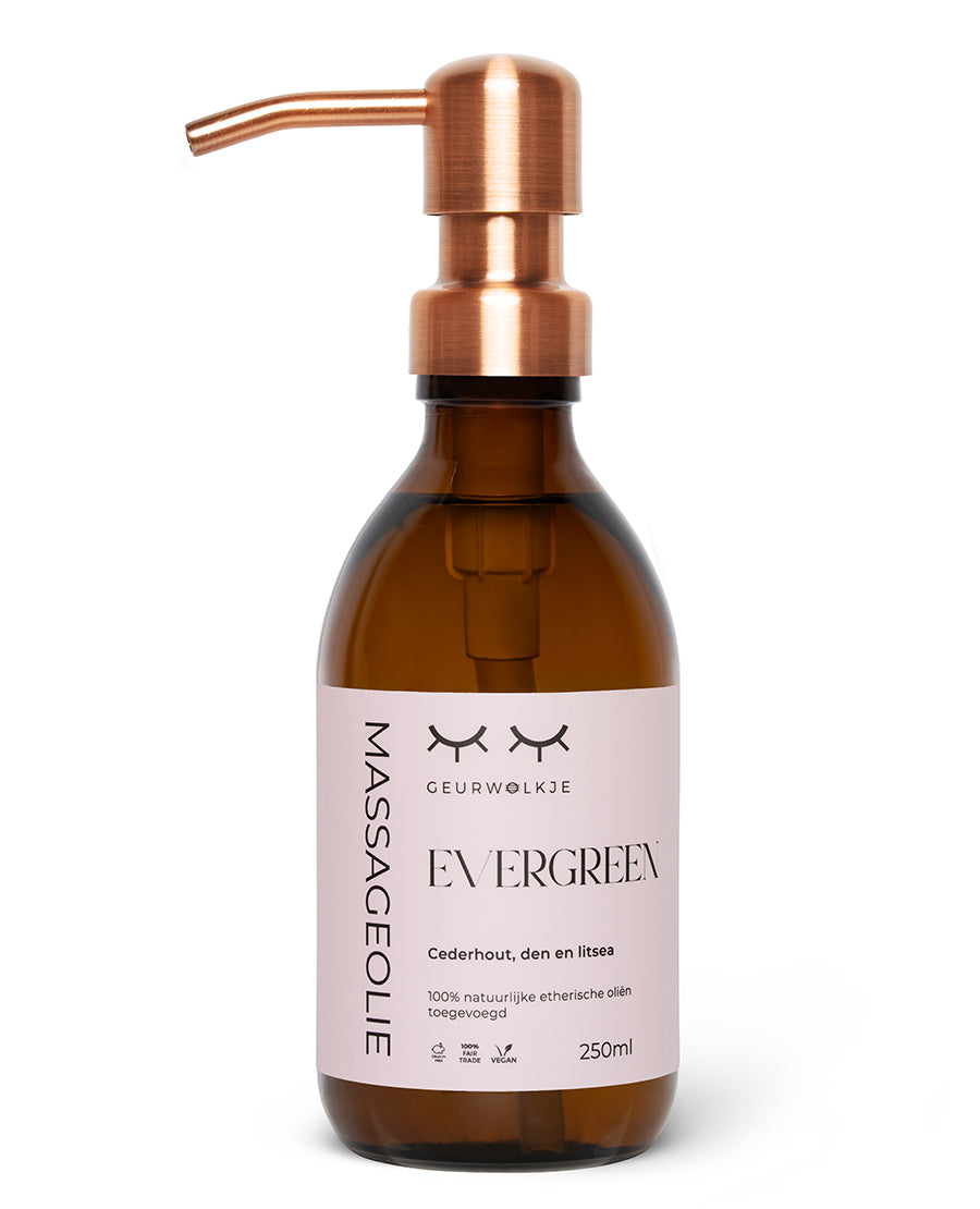 Natuurlijke massage olie - Evergreen - 250 en 500 ML