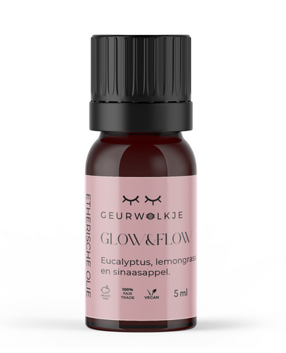 Glow &amp; Flow, Etherische Olie, Geurwolkje Blend, Blend, Vegan, Fair Trade, Geurwolkje