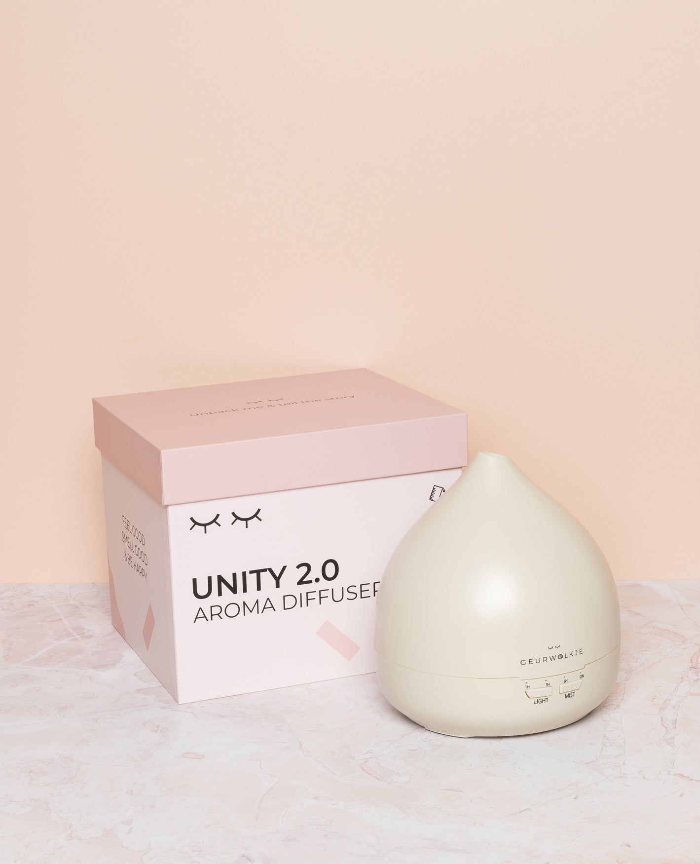 Geurwolkje Aroma Diffuser in warm grey Unity 2.0, perfect voor geurverspreiding.