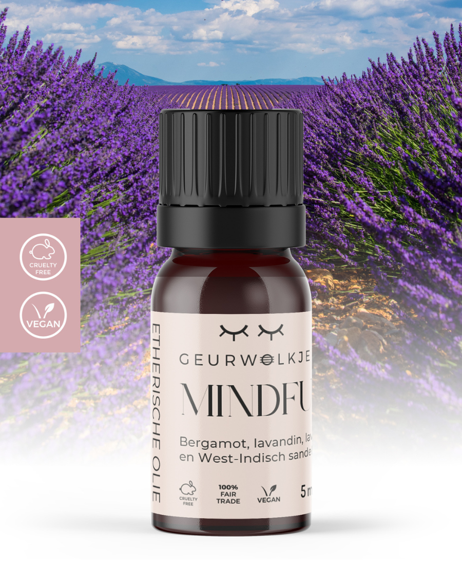 Mindful, etherische olie, Geurwolkje blend, vegan, ontspanning