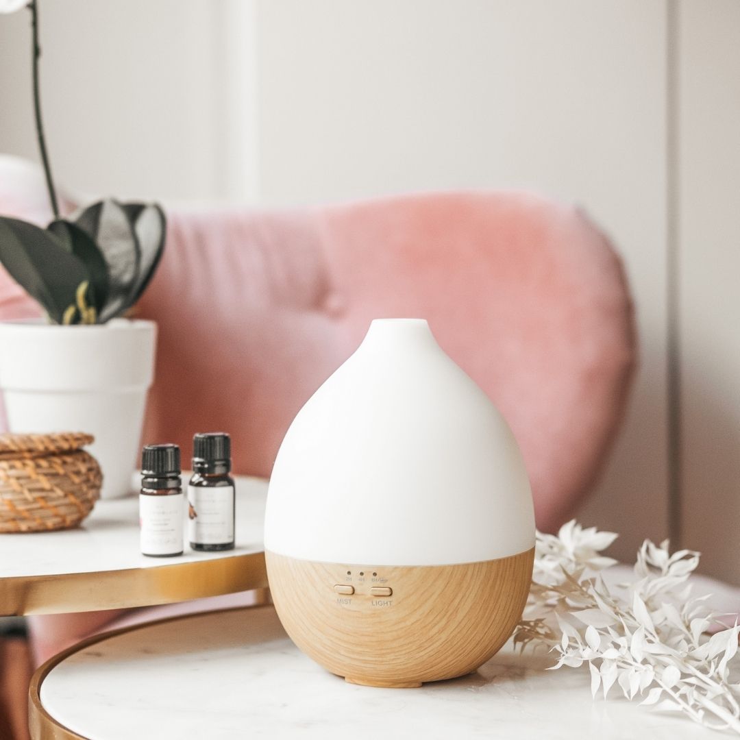 Geurwolkje Aroma Diffuser in licht hout Nimbus 2.0, voor het verspreiden van aroma&