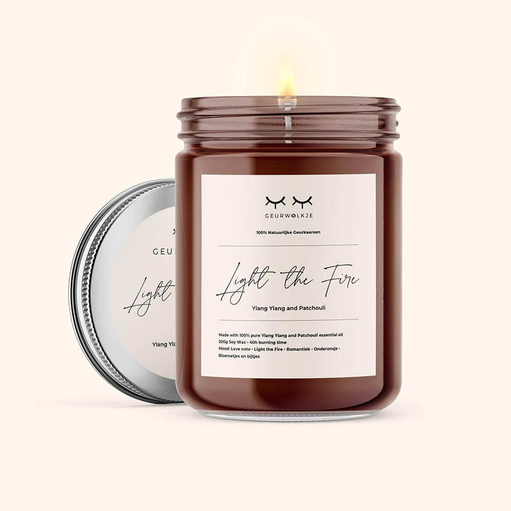 Light the Fire - Geurwolkje® Blend - 100% Natuurlijke Sojawas Geurkaars met Etherische Olie