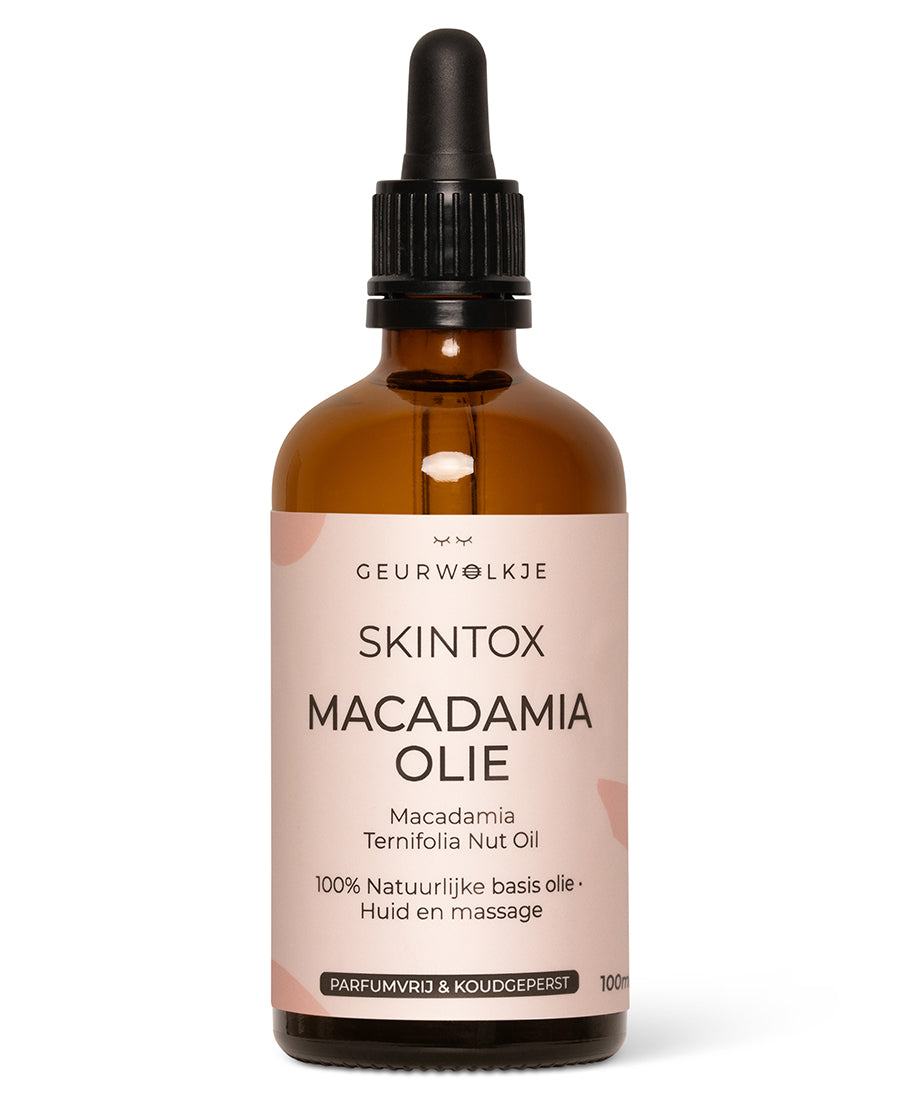 Geurwolkje® Skintox - Macadamia olie 100% natuurlijke basisolie 100 ml